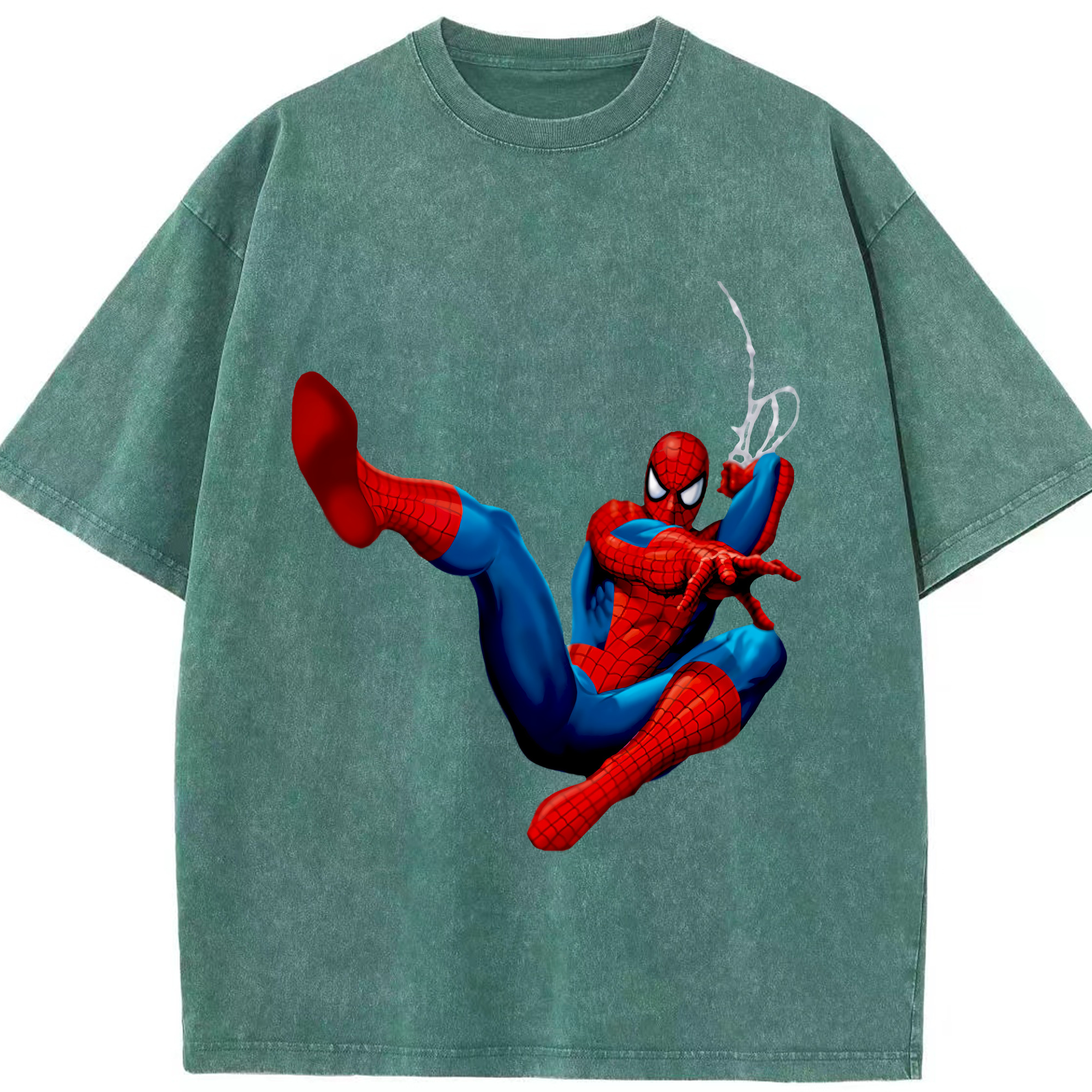 （画像用） Spider Man スパイダーマン 綿100% ヴィンテージ風 半袖Tシャツ（フロントプリント）